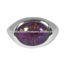 Purple Copper Turquoise Gemstone 925 Solid Silver Ring